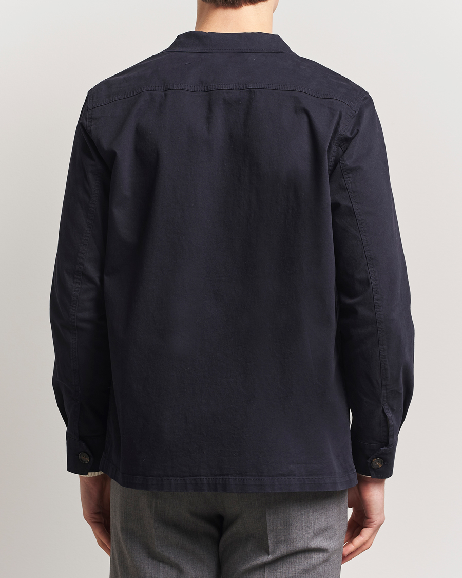 Herren | Hemden | Oscar Jacobson | Safari Cotton Shirt Jacket Navy