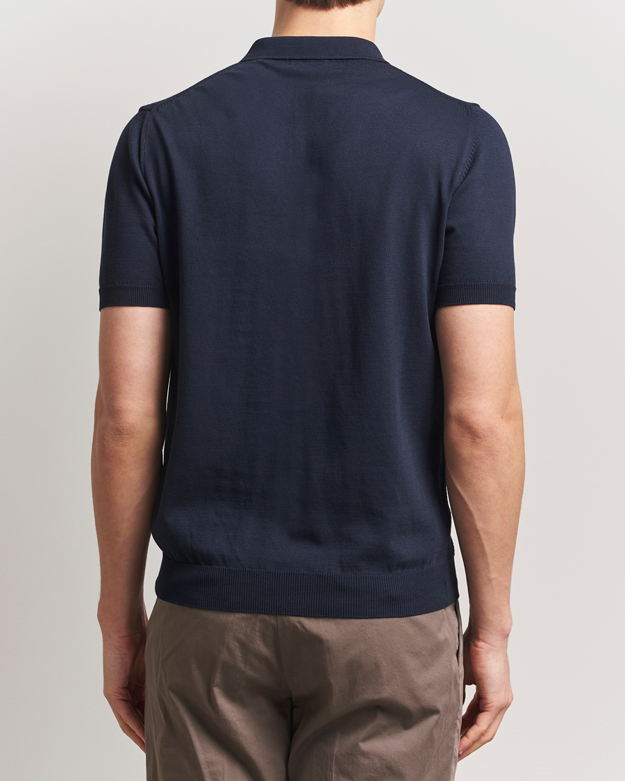 Herren | Poloshirts | Oscar Jacobson | Barto Structured Cotton Polo Navy