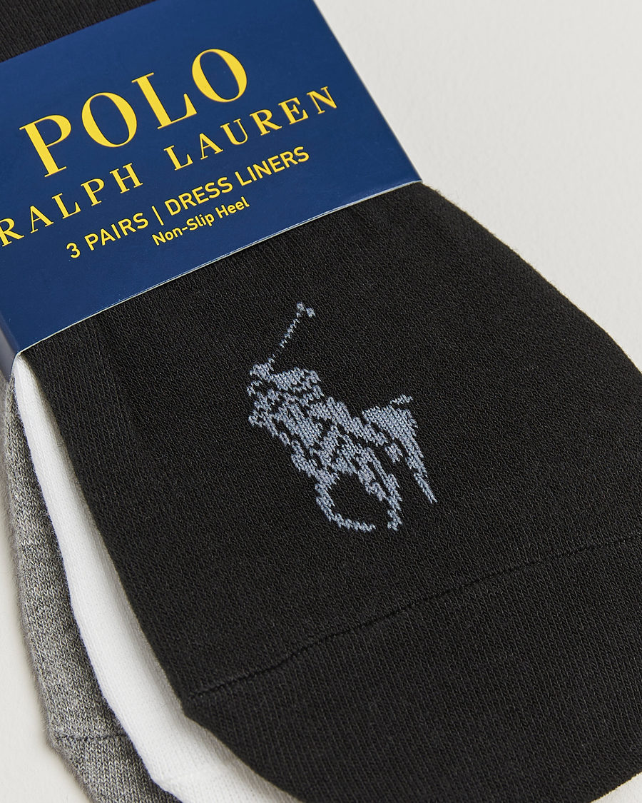 Herren | Unterwäsche | Polo Ralph Lauren | 3-Pack No Show Big Pony Pony Socks Black/White/Grey