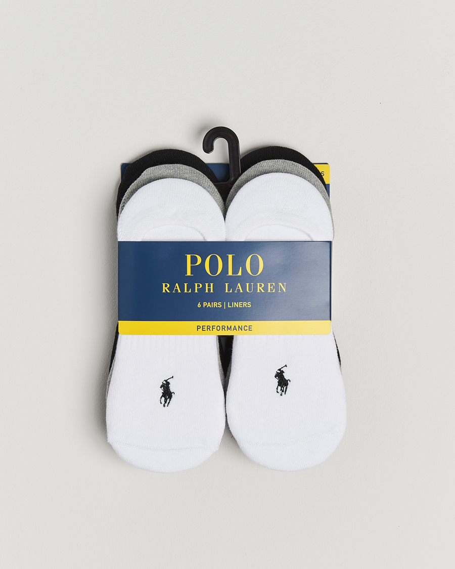 Herren | Unterwäsche | Polo Ralph Lauren | 6-Pack No Show Big Pony Pony Socks Black/White/Grey