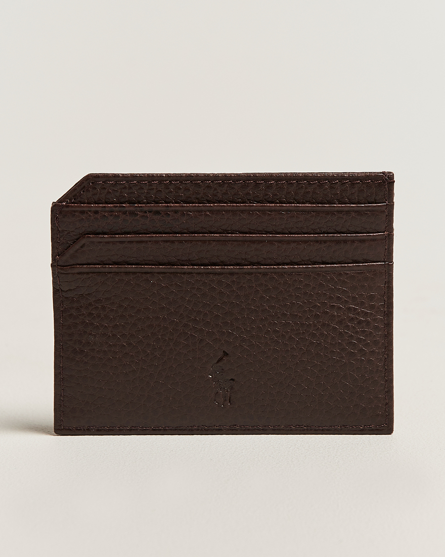 Herren | Geldbörsen | Polo Ralph Lauren | Card Holder Pebble Leather Dark Brown