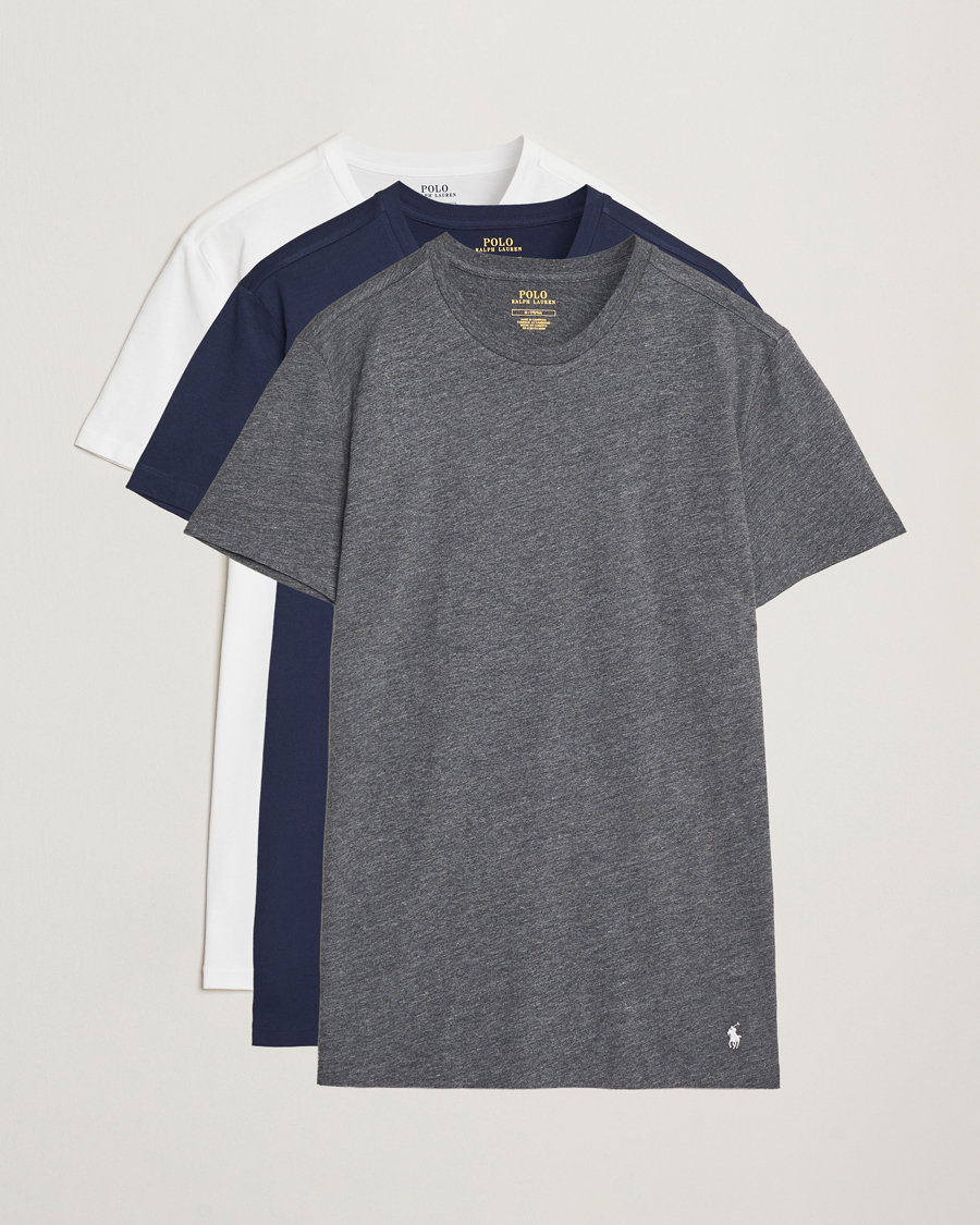 Herren | T-Shirts | Polo Ralph Lauren | 3-Pack Crew Neck T-Shirt Navy/Grey/White
