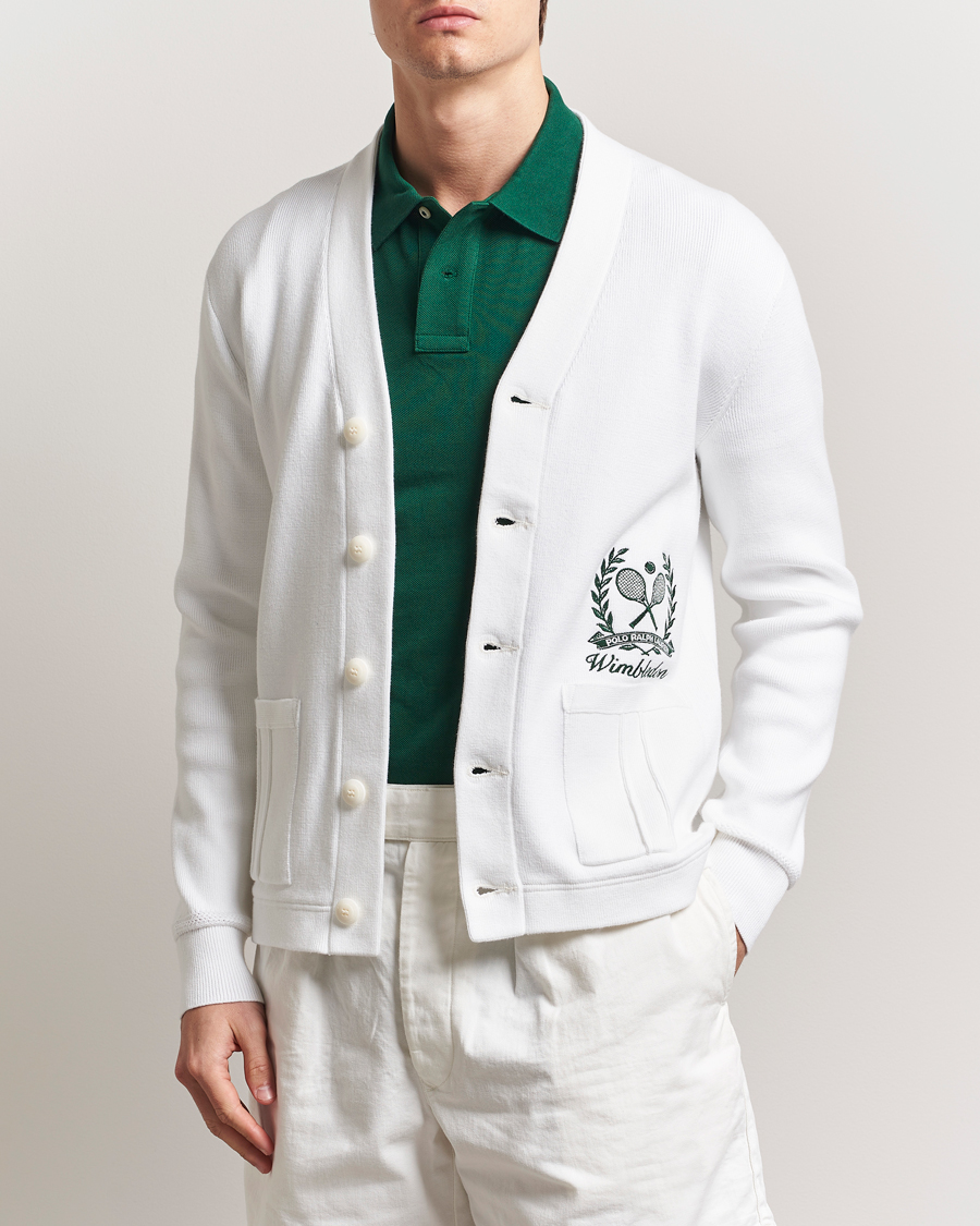 Herren | Pullover | Polo Ralph Lauren | Wimbledon Cotton Cardigan Ceramic White