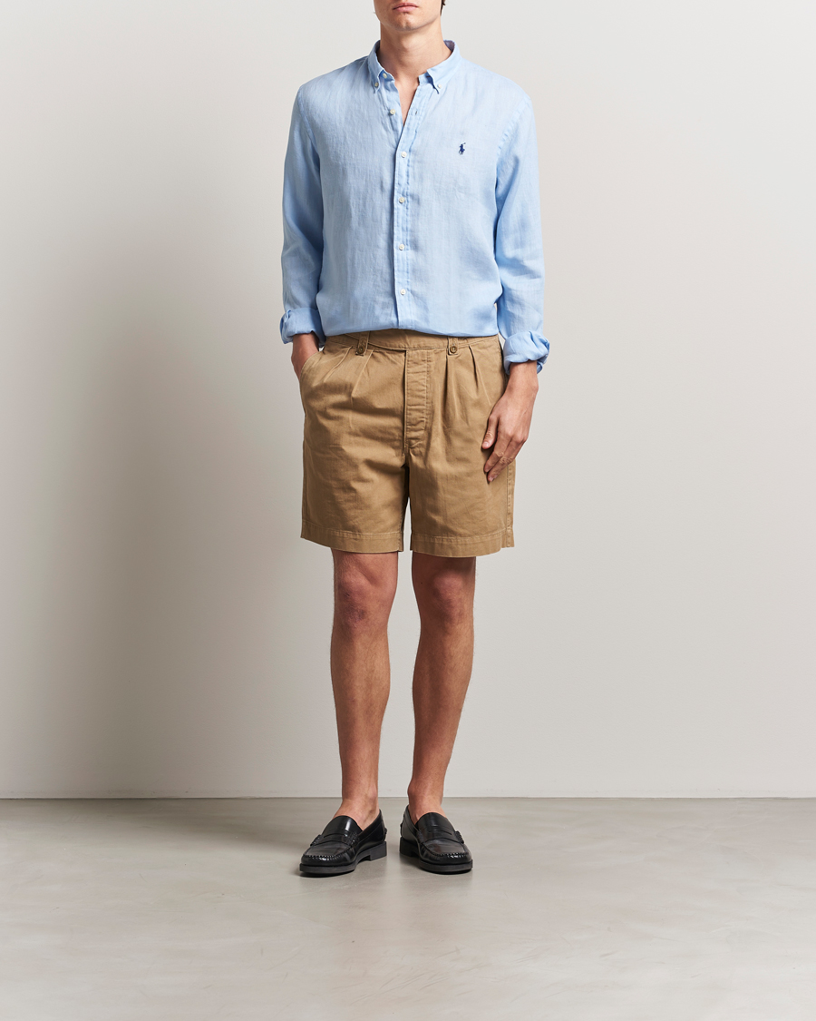 Herren | Hemden | Polo Ralph Lauren | Slim Fit Linen Shirt Office Blue
