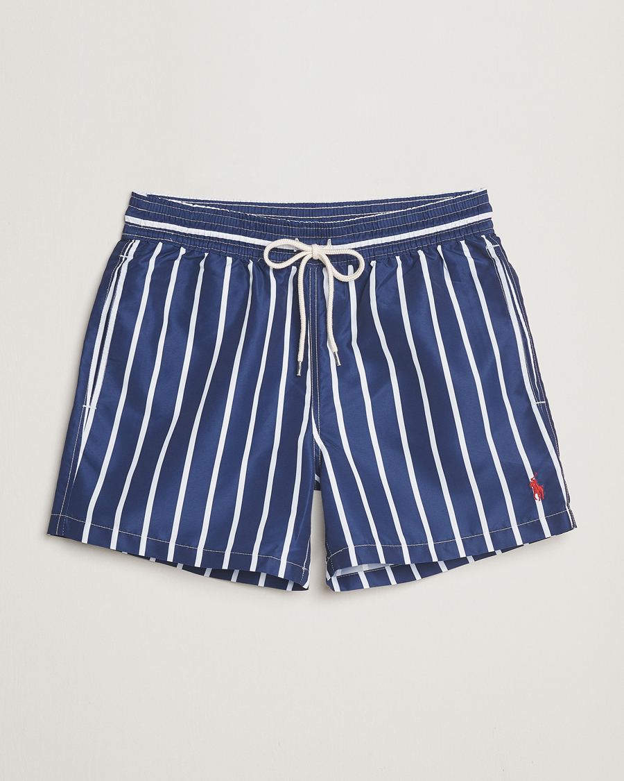 Herren | Badehosen | Polo Ralph Lauren | Traveler Boxer Swimshorts Navy Vertical Wide Stripe