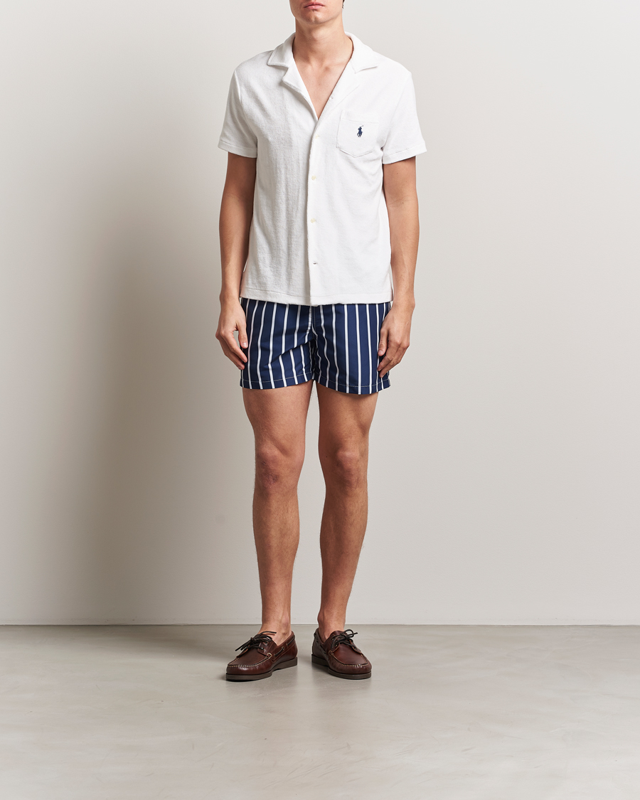 Herren | Badehosen | Polo Ralph Lauren | Traveler Boxer Swimshorts Navy Vertical Wide Stripe