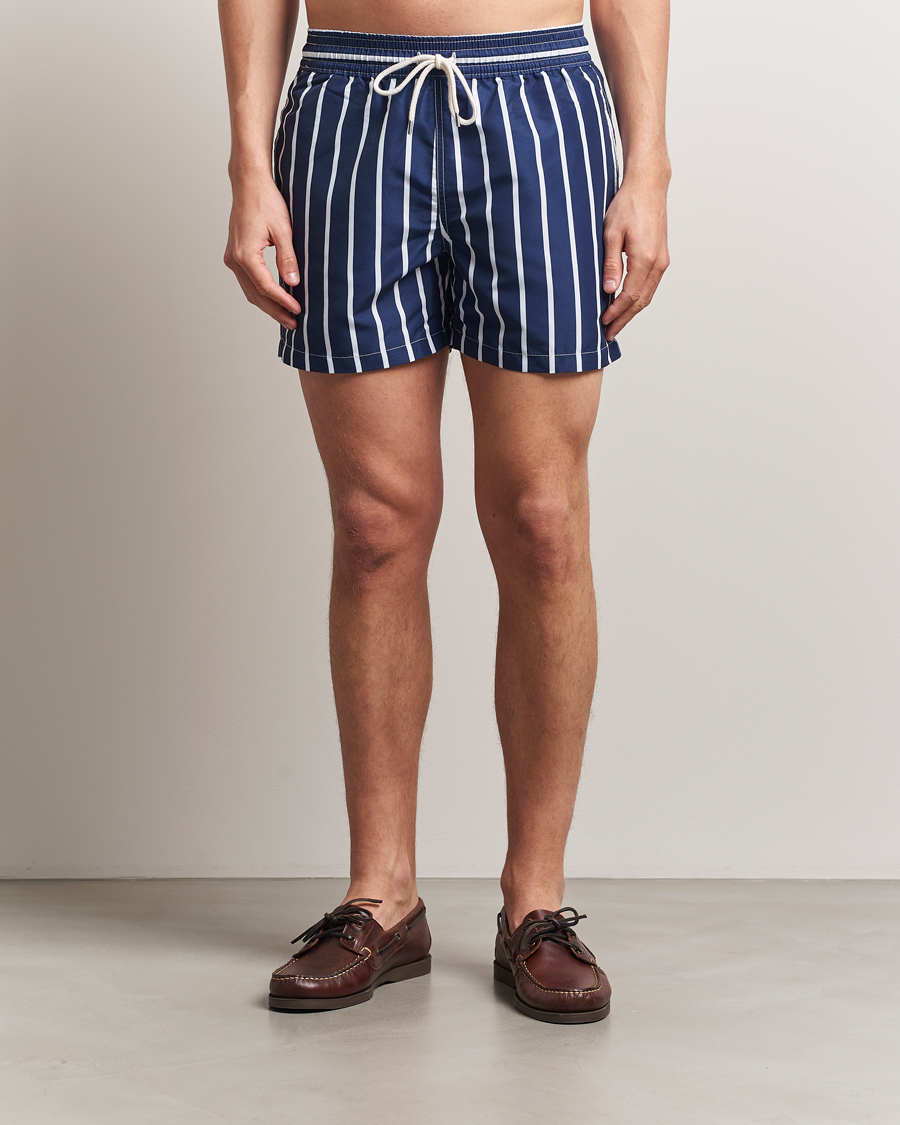 Herren | Badehosen | Polo Ralph Lauren | Traveler Boxer Swimshorts Navy Vertical Wide Stripe