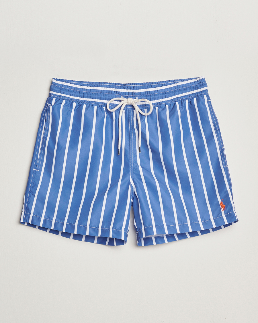 Herren | Badehosen | Polo Ralph Lauren | Traveler Boxer Swimshorts Blue Vertical Wide Stripe