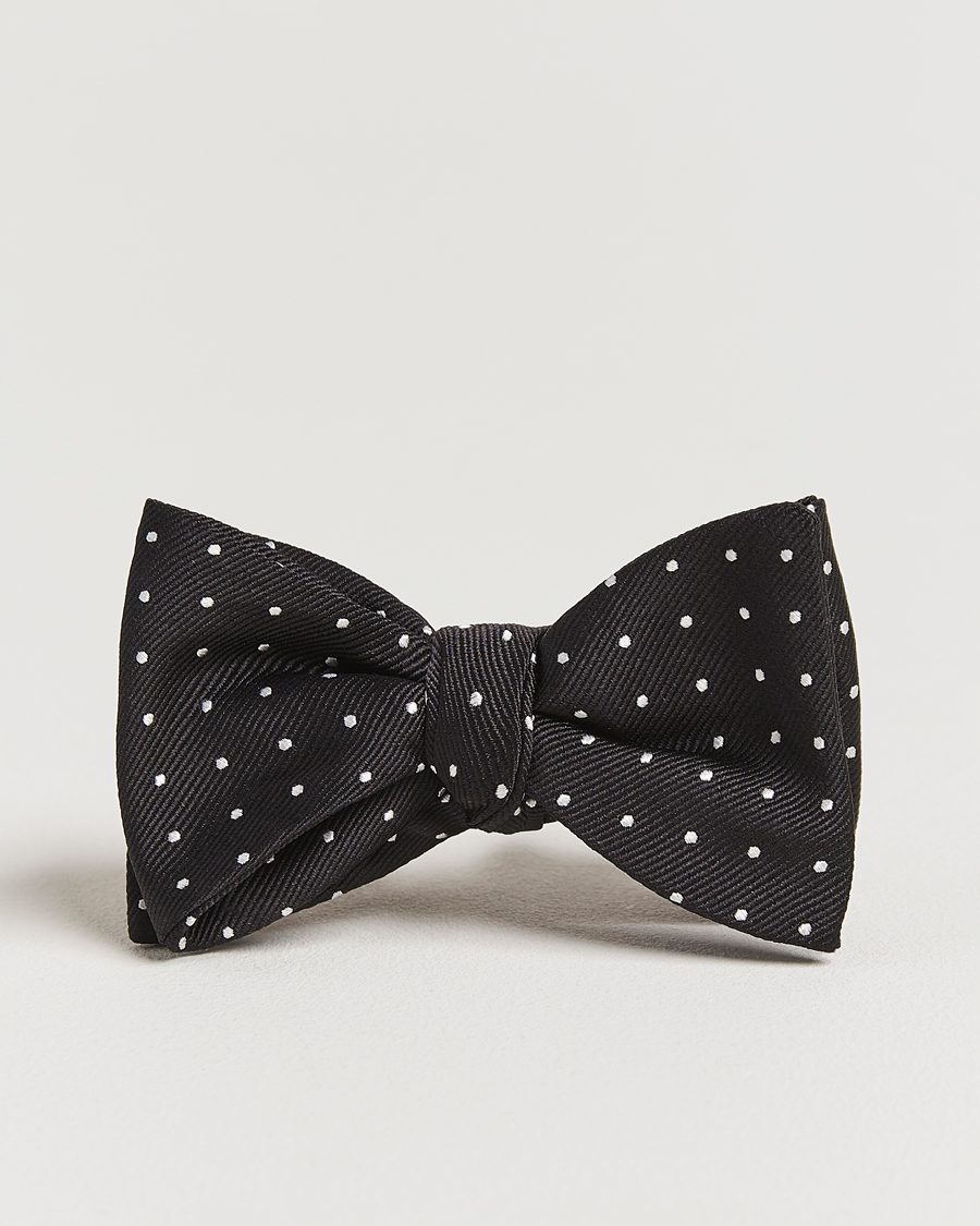 Herren | Polo Ralph Lauren Silk Self Tie Dot Bow Tie Black/White | Polo Ralph Lauren | Silk Self Tie Dot Bow Tie Black/White