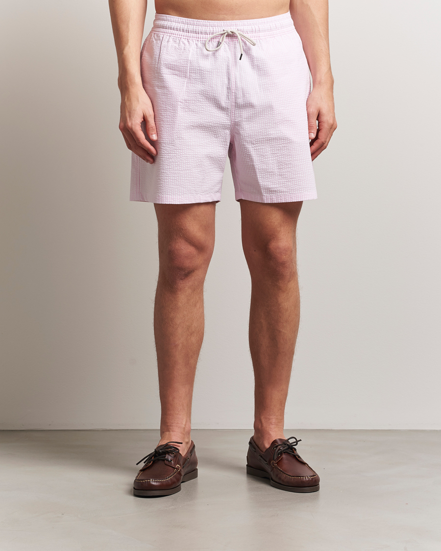Herren | Badehosen | Polo Ralph Lauren | Recycled Traveler Seersucker Swimshorts Carmel Pink
