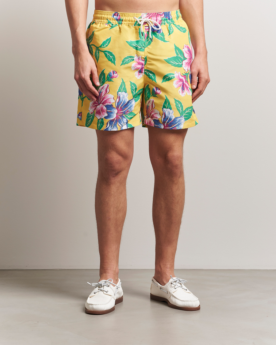 Herren | Badehosen | Polo Ralph Lauren | Traveler Recycled Swimshorts Iconic Hibiscus Yellow