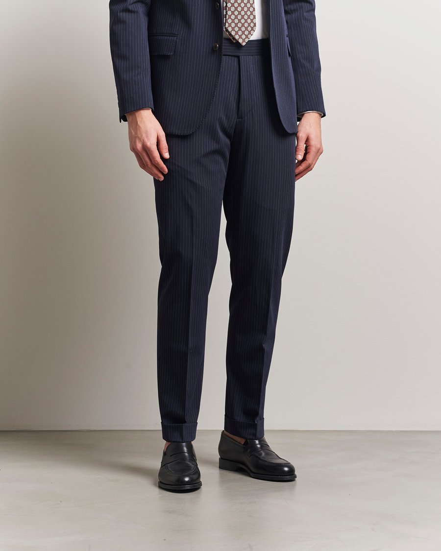 Herren | Hosen | Polo Ralph Lauren | Twill Pinstriped Pleated Suit Trousers Navy/Grey