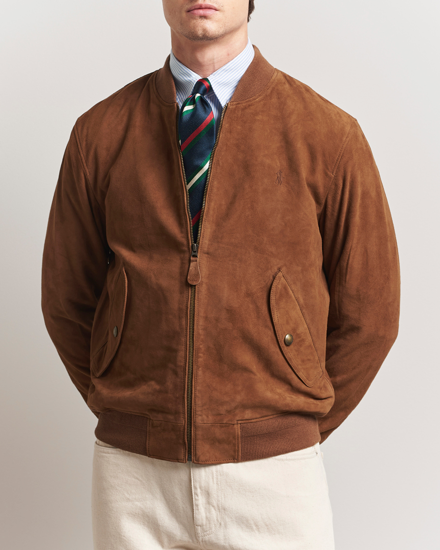 Herren | Jacken | Polo Ralph Lauren | Bomber Jacket Suede Country Brown