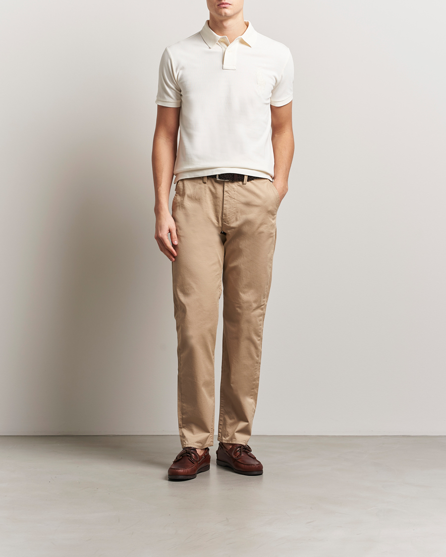 Herren | Poloshirts | Polo Ralph Lauren | Custom Slim Fit Mesh Polo Clubhouse Cream