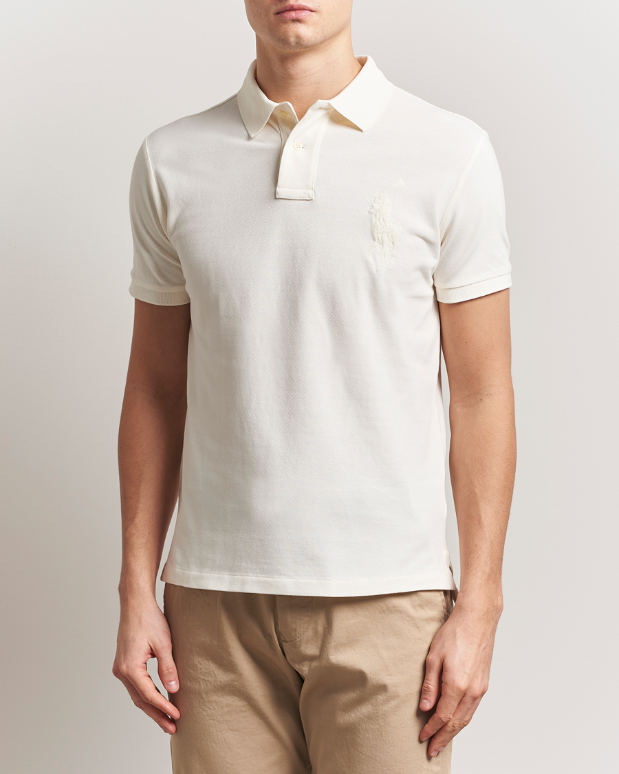 Herren | Poloshirts | Polo Ralph Lauren | Custom Slim Fit Mesh Polo Clubhouse Cream