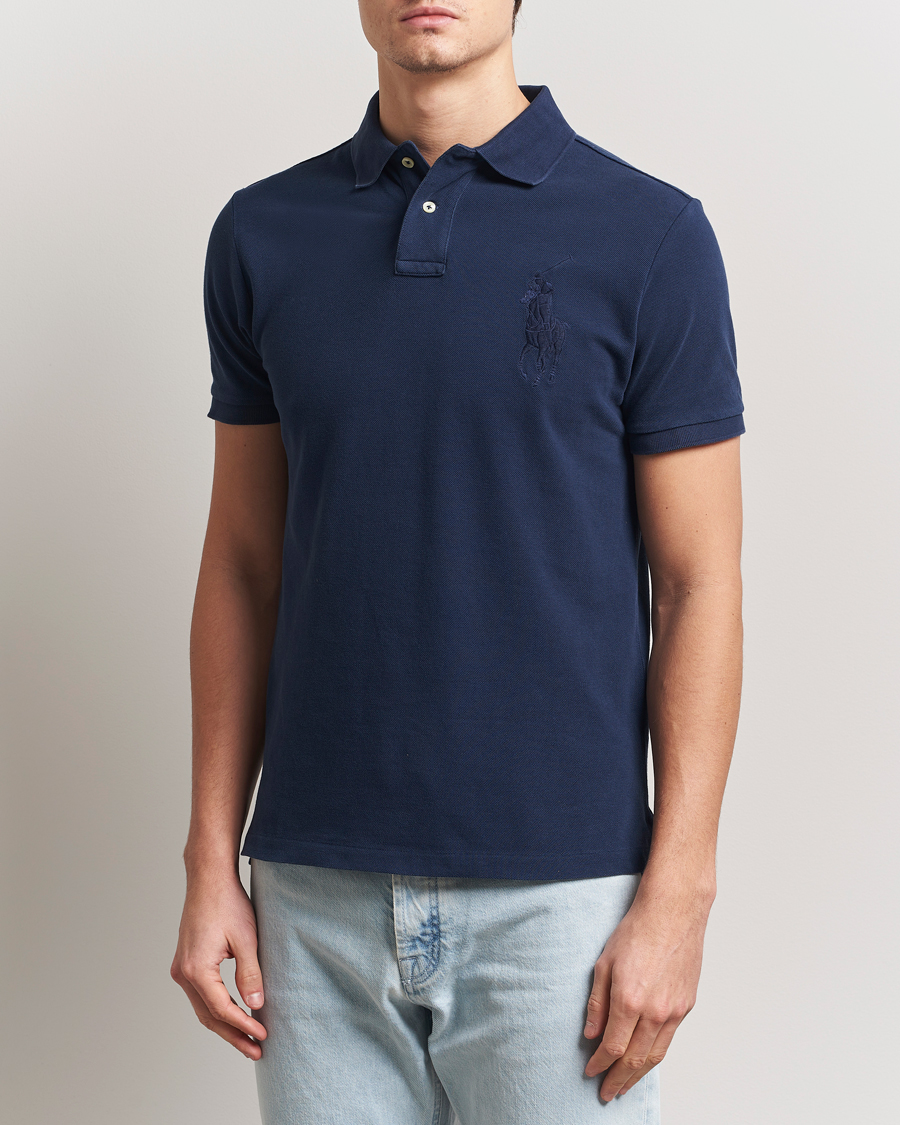 Herren | Poloshirts | Polo Ralph Lauren | Custom Slim Fit Mesh Polo Cruise Navy