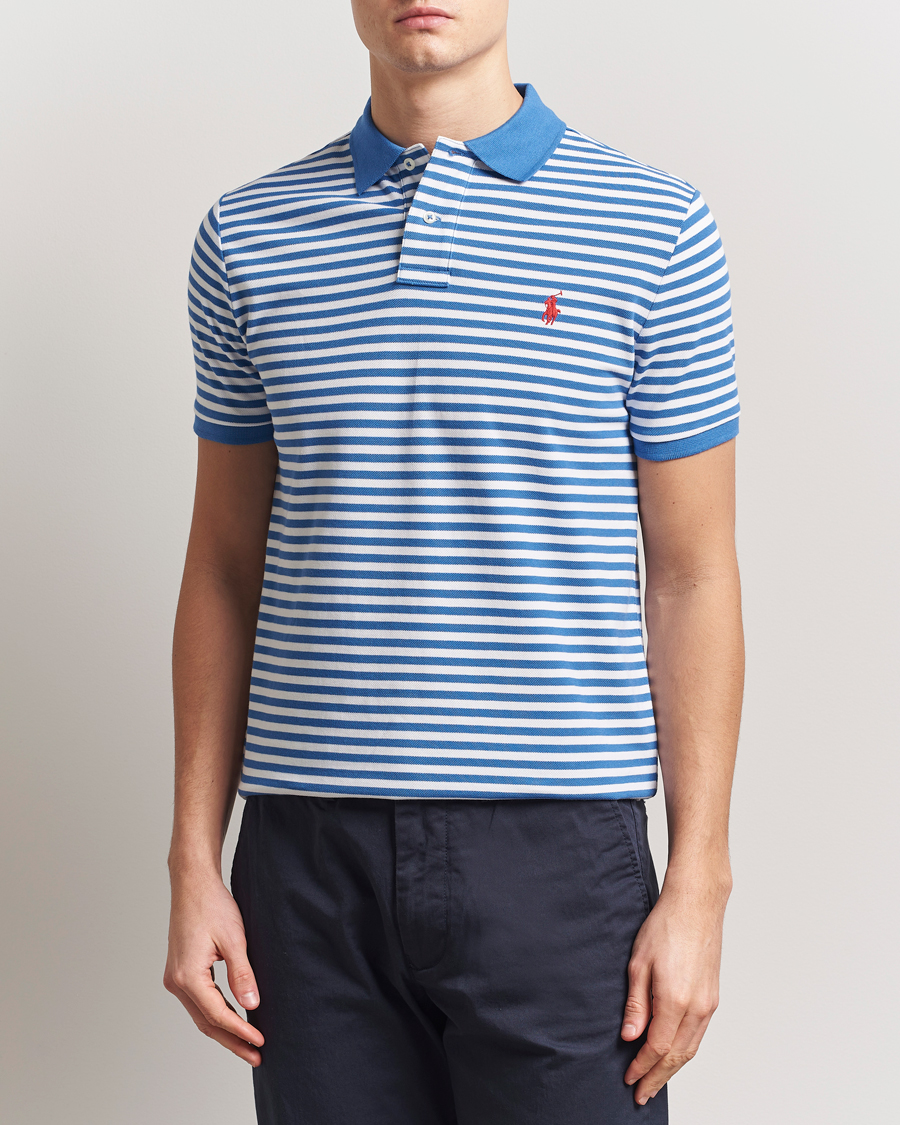 Herren | Poloshirts | Polo Ralph Lauren | Custom Slim Fit Striped Polo Embayment Blue/White