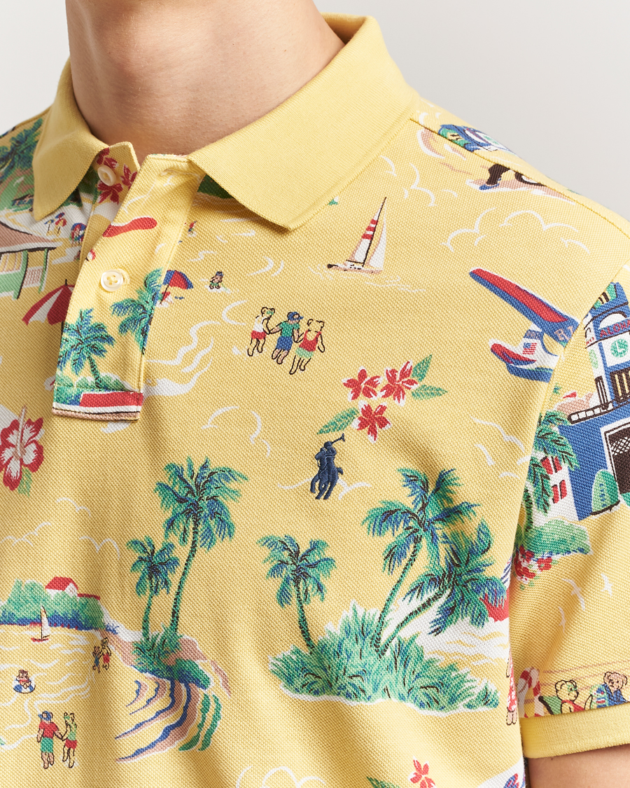 Herren | Poloshirts | Polo Ralph Lauren | Printed Mesh Polo Holiday Bear Yellow