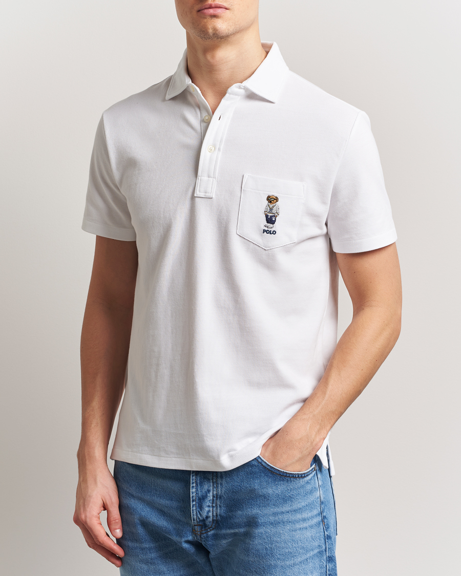 Herren | Poloshirts | Polo Ralph Lauren | Custom Slim Fit Pocket Bear Polo White