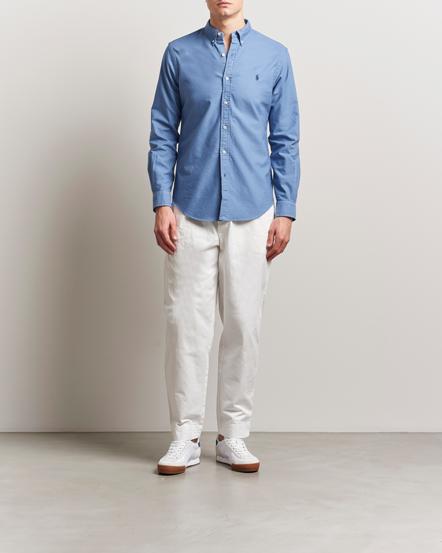 Herren | Hemden | Polo Ralph Lauren | Slim Fit Garment Dyed Oxford Shirt Bastille Blue