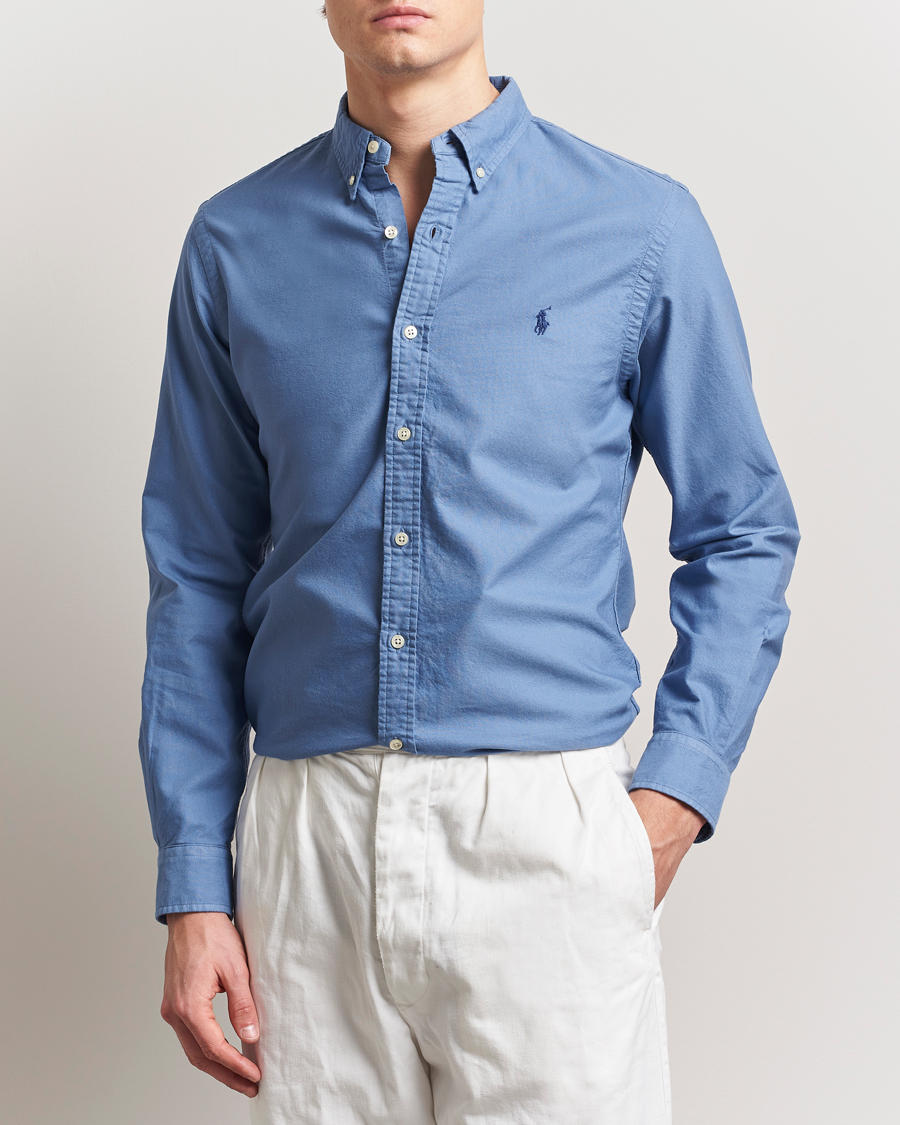 Herren | Hemden | Polo Ralph Lauren | Slim Fit Garment Dyed Oxford Shirt Bastille Blue