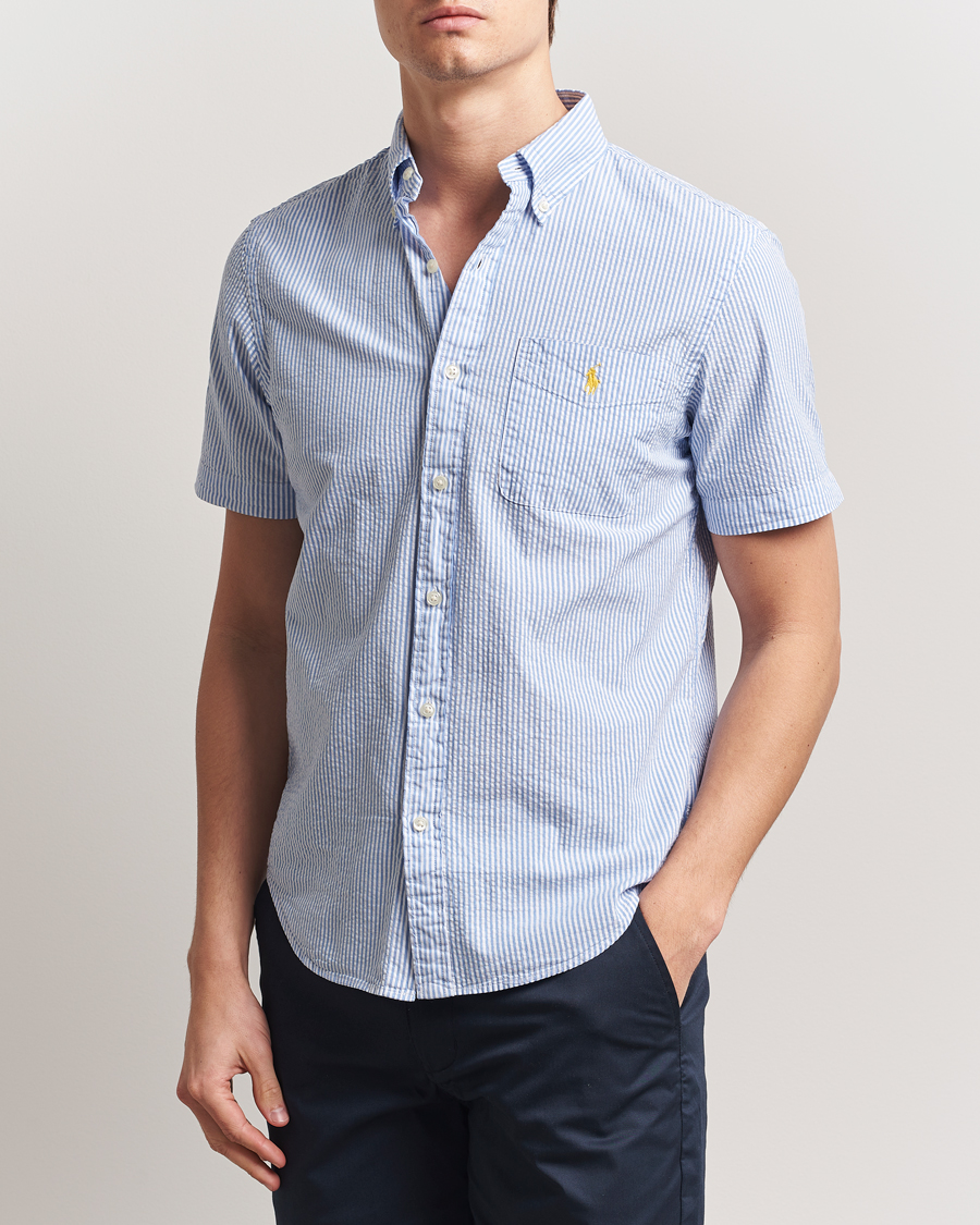 Herren | Hemden | Polo Ralph Lauren | Seersucker Short Sleeve Striped Shirt Blue/White