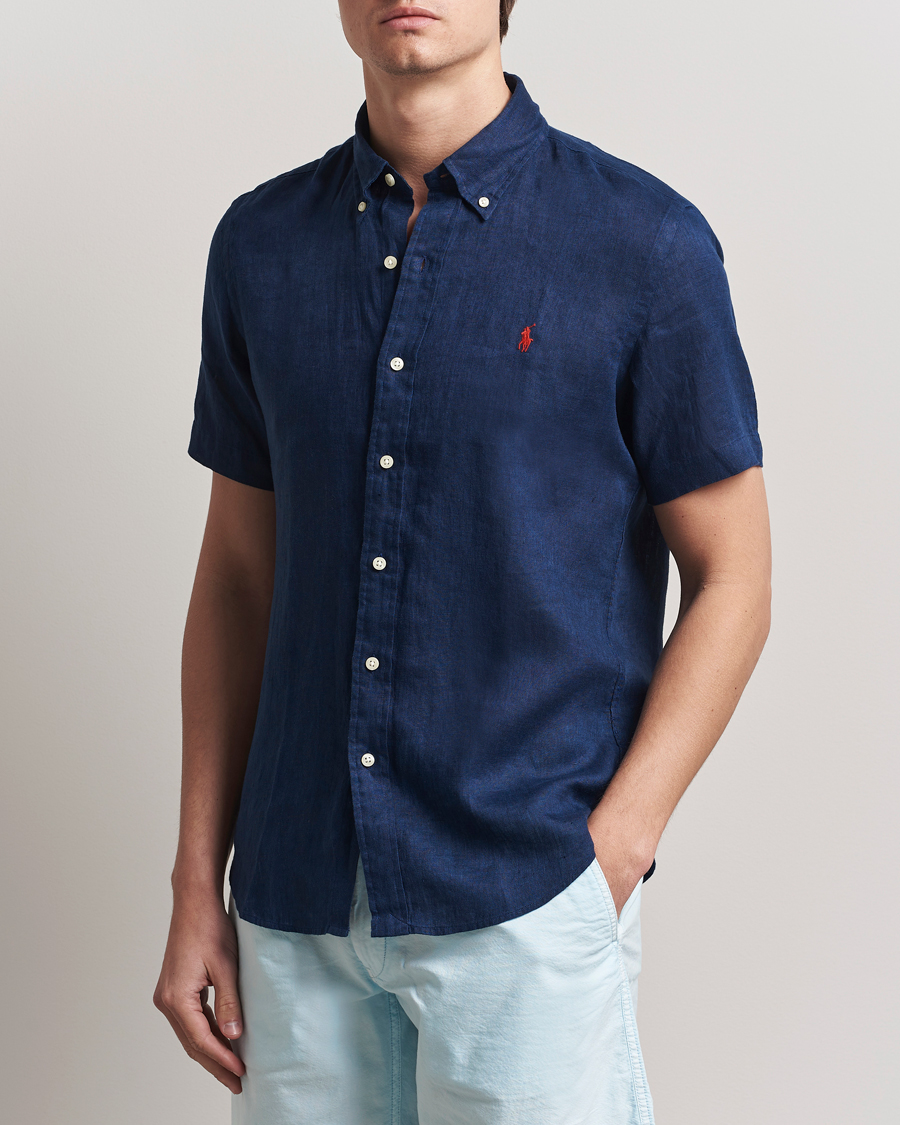 Herren | Hemden | Polo Ralph Lauren | Short Sleeve Linen Shirt Newport Navy