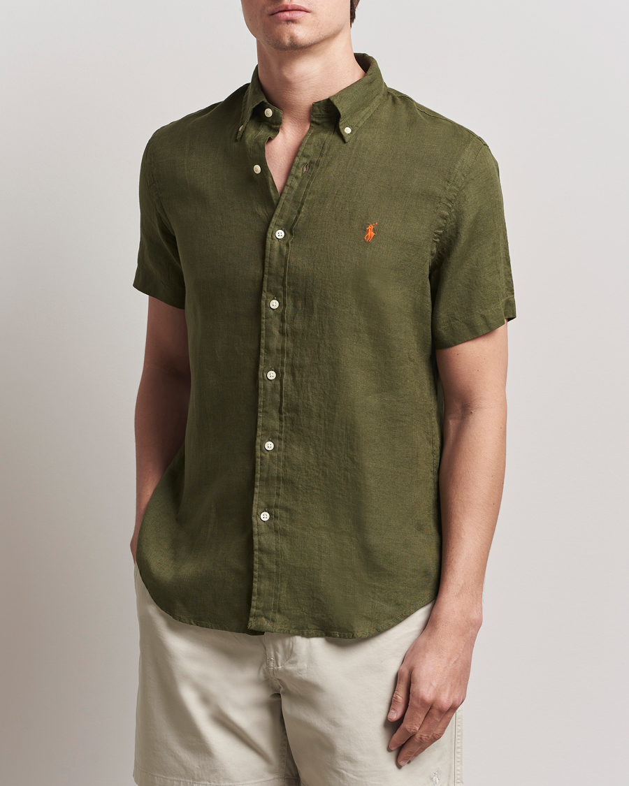 Herren | Hemden | Polo Ralph Lauren | Short Sleeve Linen Shirt New Olive
