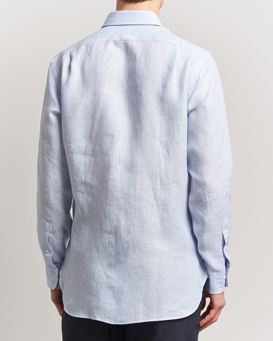 Herren | Hemden | Polo Ralph Lauren | Custom Fit Dressed Striped Linen Shirt Cabana Blue
