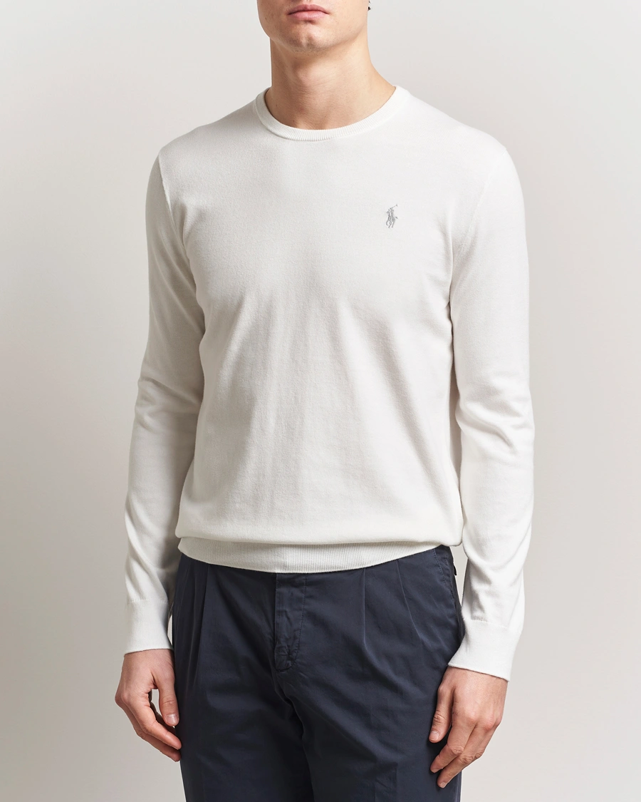 Herren | Pullover | Polo Ralph Lauren | Cotton Crew Neck Sweater Deckwash White