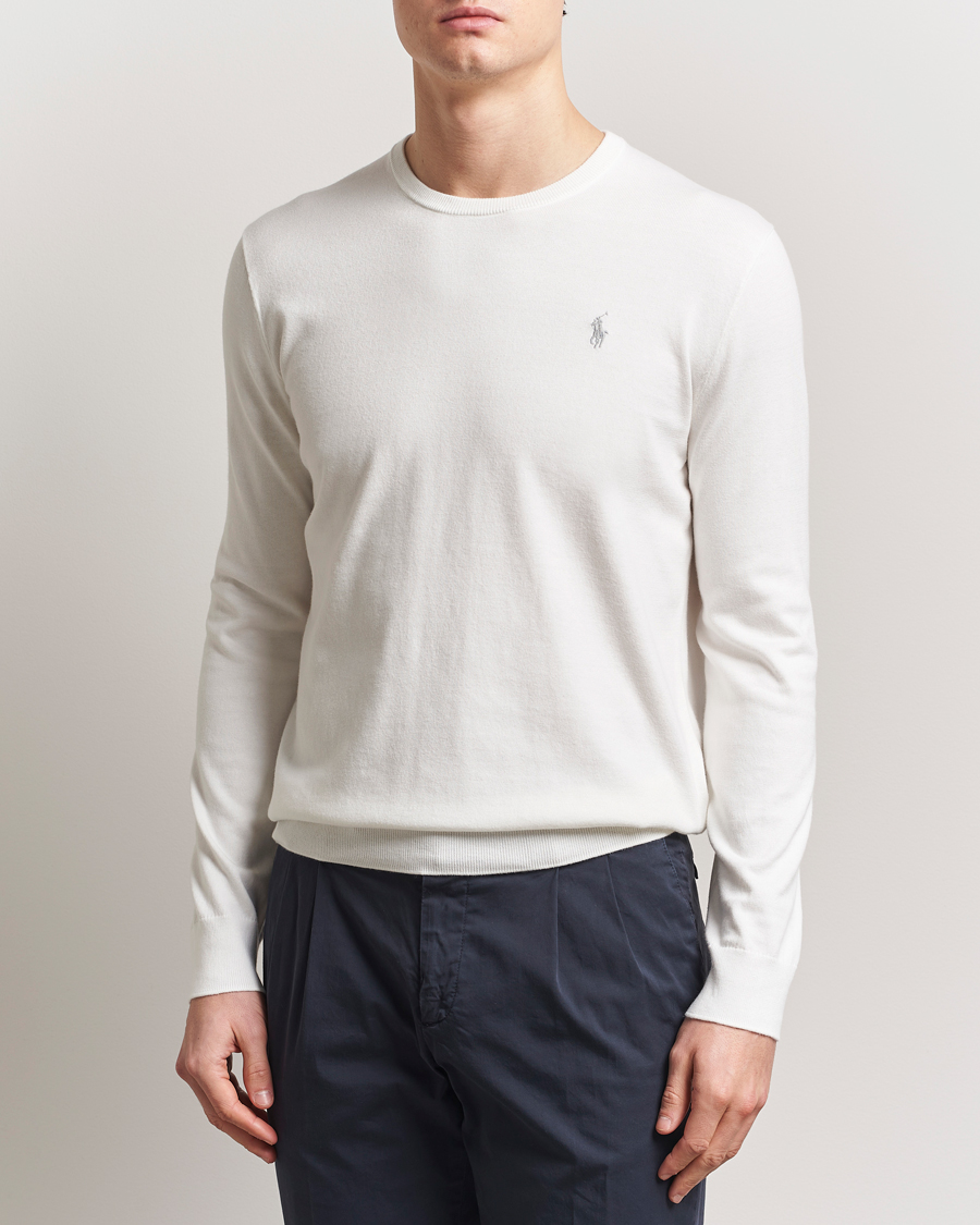Herren | Pullover | Polo Ralph Lauren | Cotton Crew Neck Sweater Deckwash White