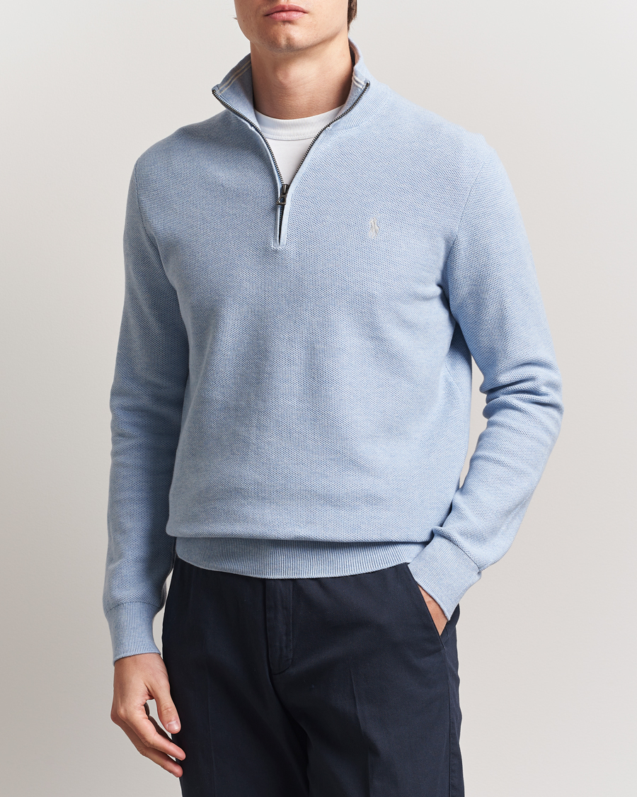 Herren | Pullover | Polo Ralph Lauren | Textured Half Zip Blue Hyacinth Heahter
