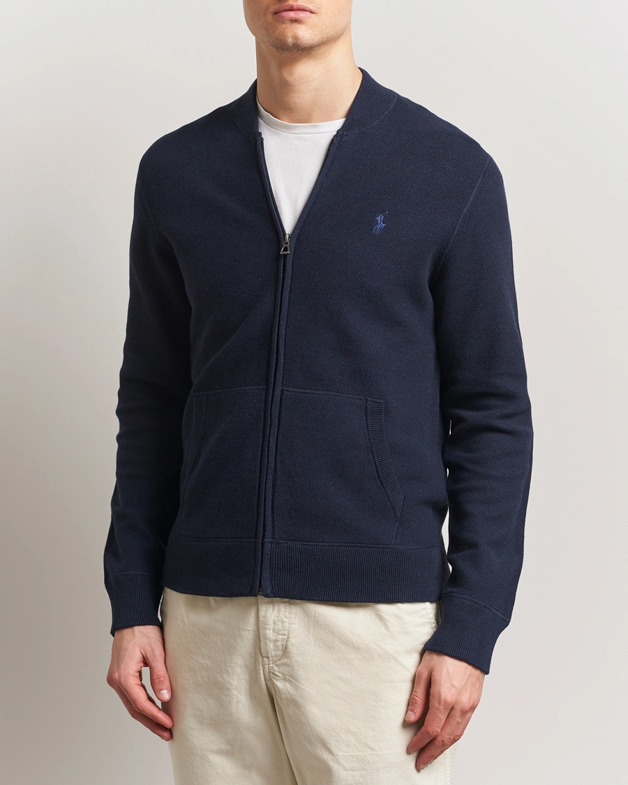 Herren | Pullover | Polo Ralph Lauren | Cotton Full Zip Sweater Navy Heather
