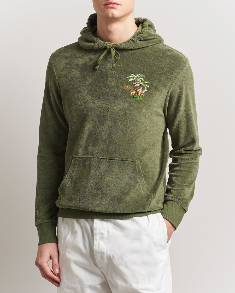 Herren | Pullover | Polo Ralph Lauren | Cotton Terry Printed Hoodie Tree Green