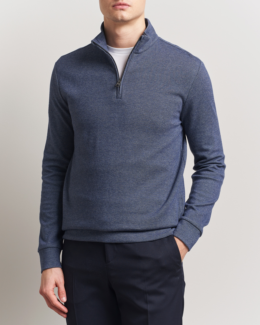 Herren | Pullover | Polo Ralph Lauren | Luxury Texture Half Zip Spring Navy Heather