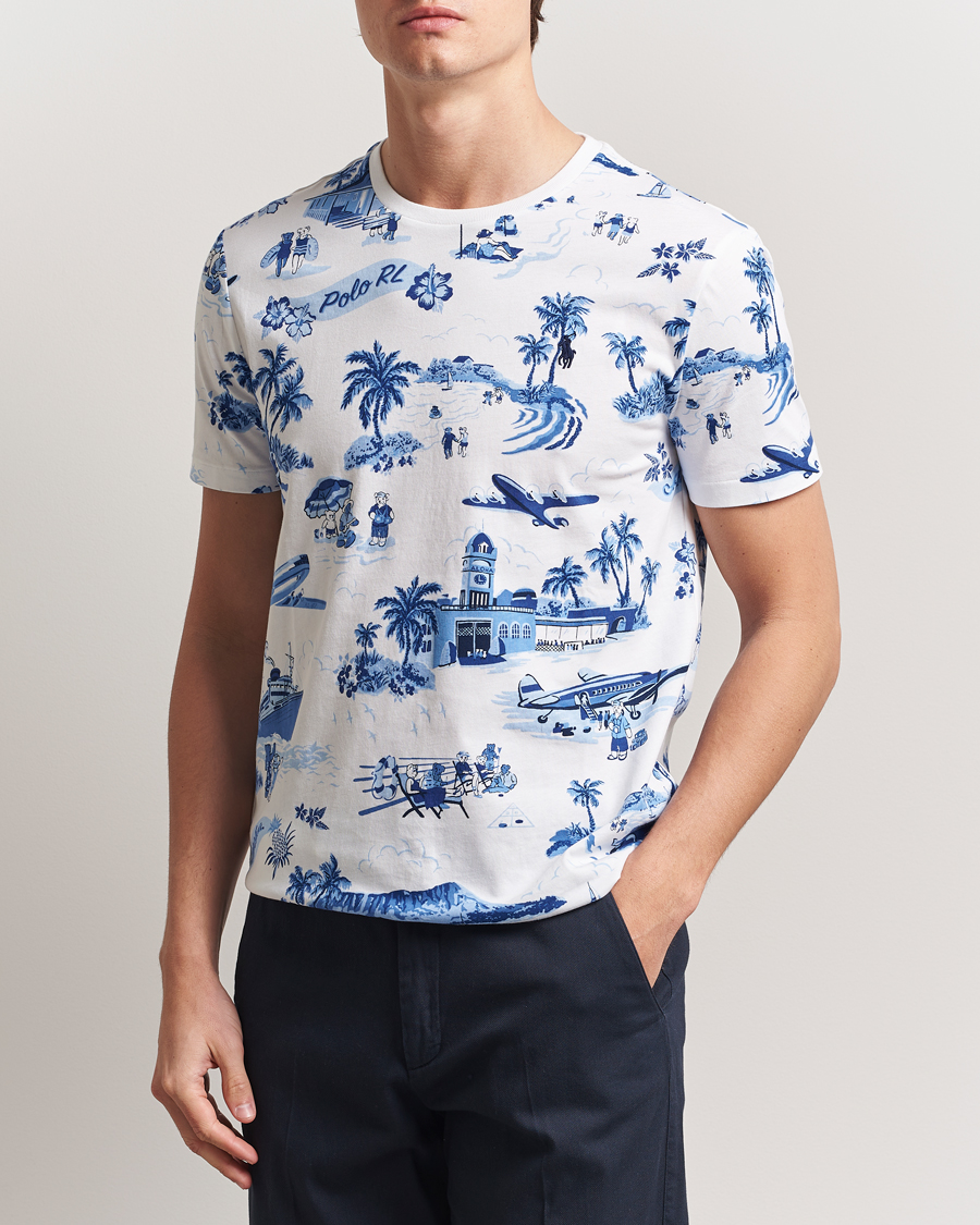 Herren | T-Shirts | Polo Ralph Lauren | Custom Slim Fit T-Shirt Holiday Bear White
