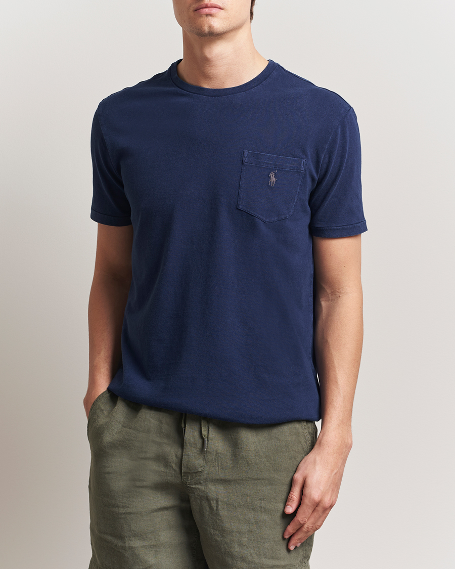 Herren | T-Shirts | Polo Ralph Lauren | Cotton Linen T-Shirt Newport Navy