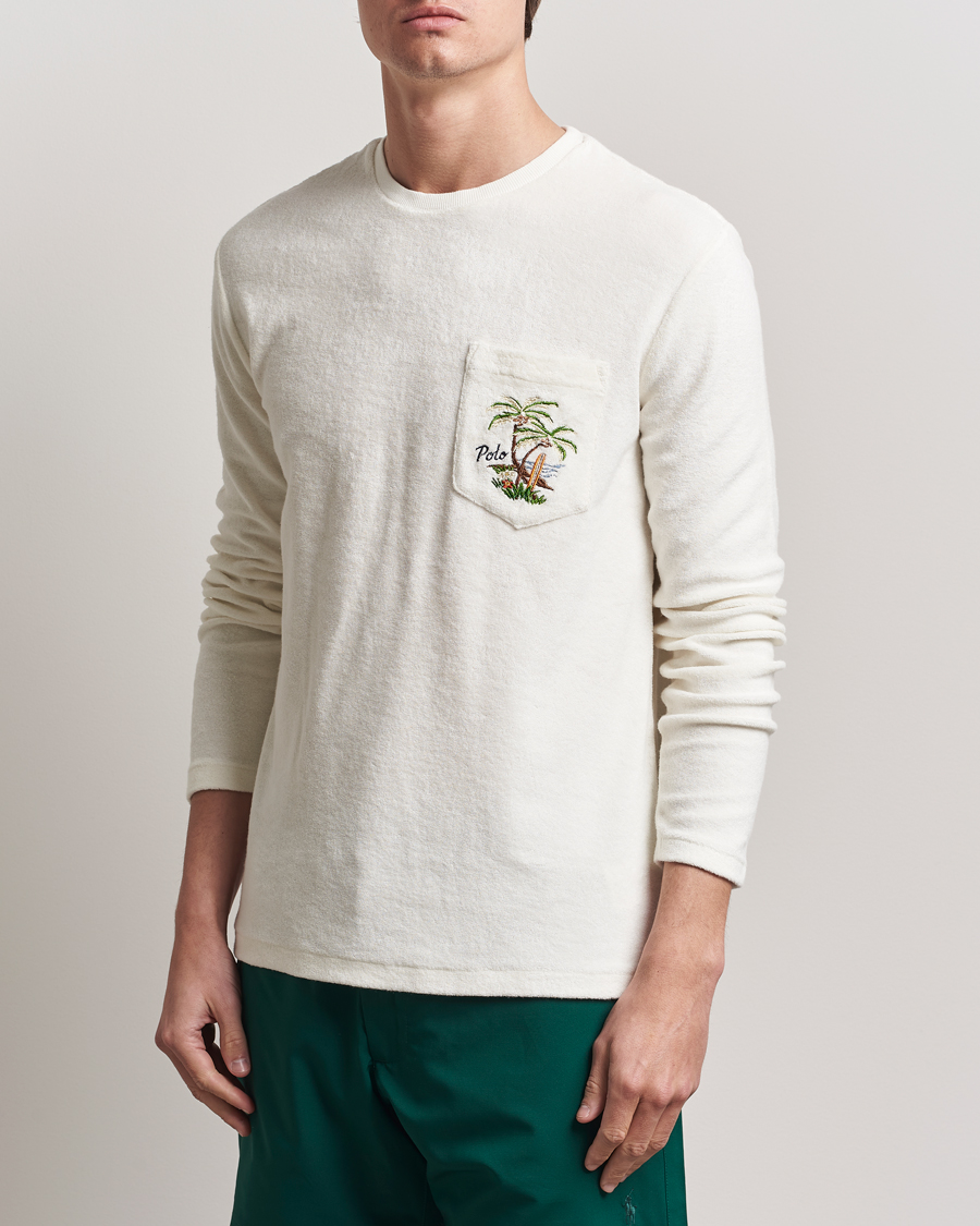 Herren | T-Shirts | Polo Ralph Lauren | Cotton Terry Printed Long Sleeve T-Shirt Nevis