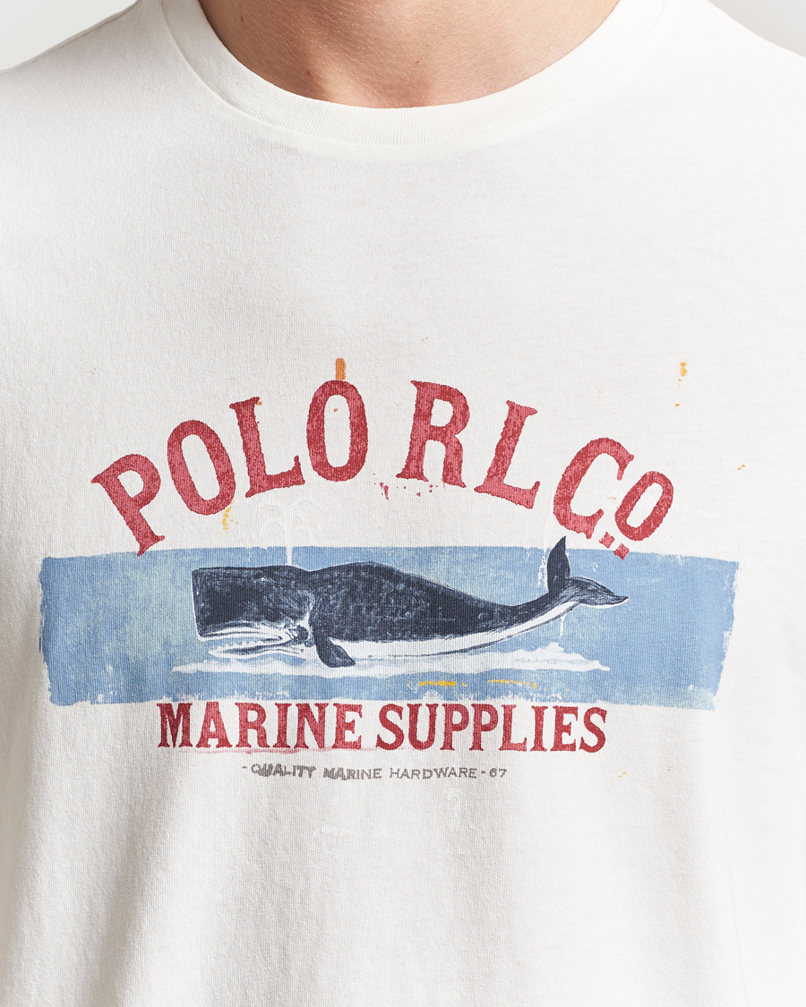 Herren | T-Shirts | Polo Ralph Lauren | Printed Crew Neck T-Shirt Deckwash White