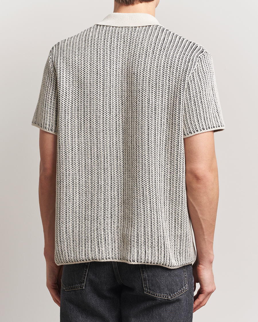 Herren | Hemden | LES DEUX | Easton Knitted Short Sleeve Shirt Ivory/Black