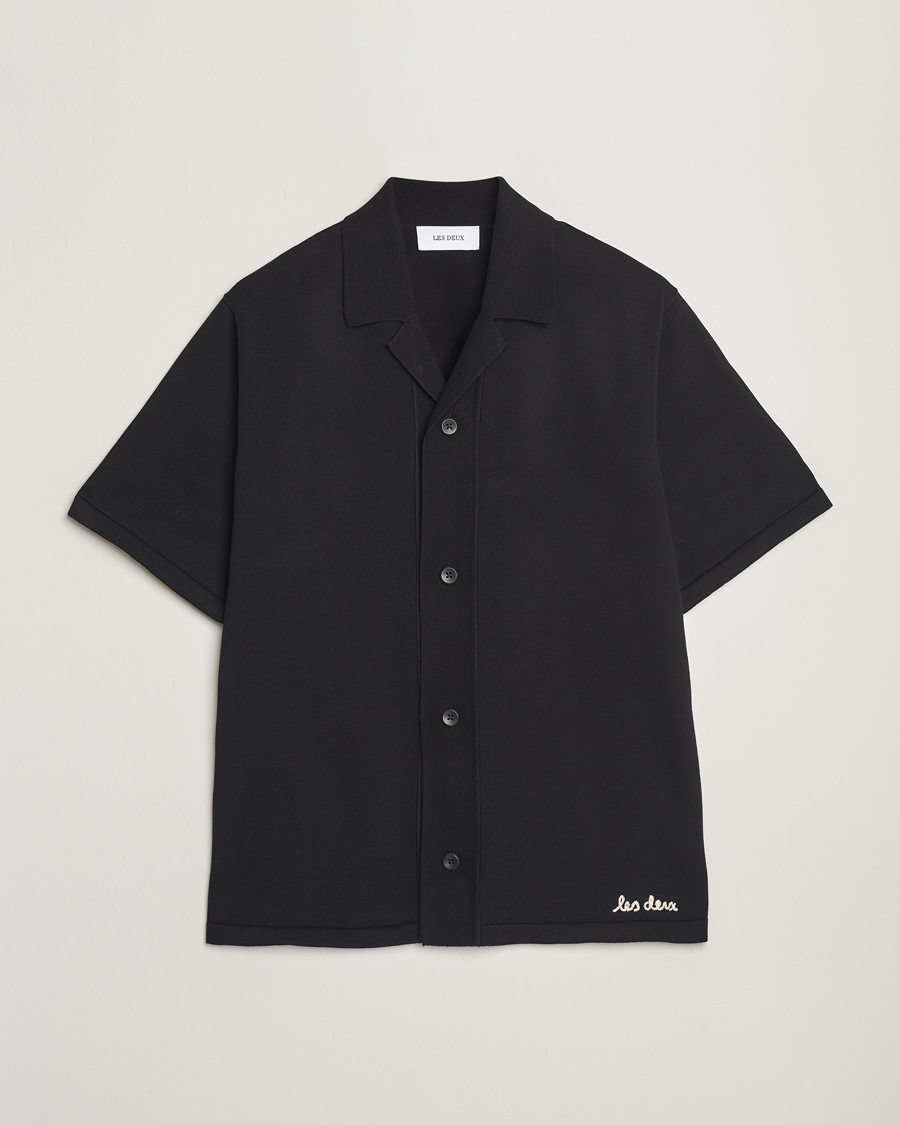 Herren | Hemden | LES DEUX | Geoffery Short Sleeve Knitted Shirt Black
