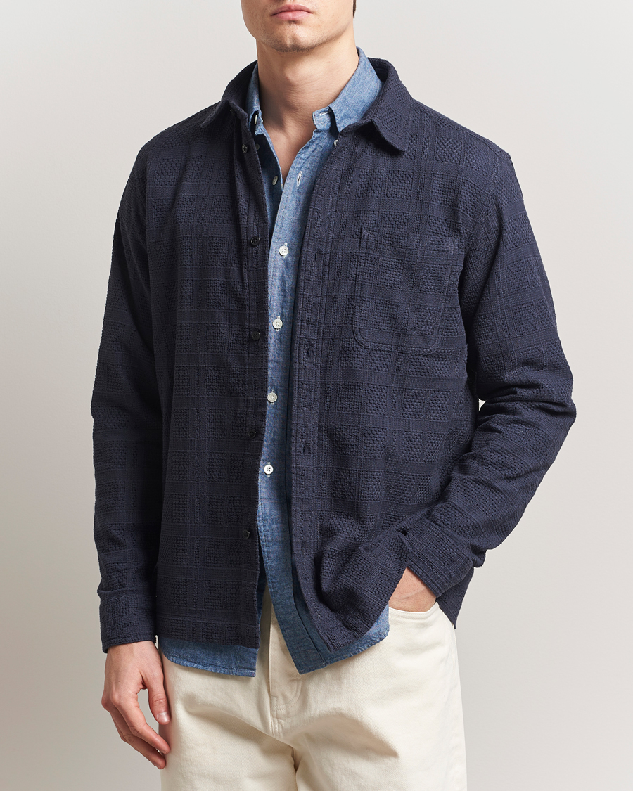 Herren | Hemden | LES DEUX | Charlie Long Sleeve Knitted Shirt Navy