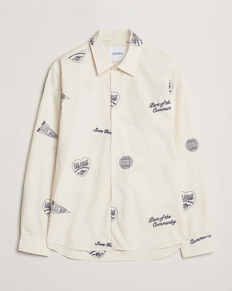 Herren | Hemden | LES DEUX | Kalen All Over Embroidery Shirt Ivory