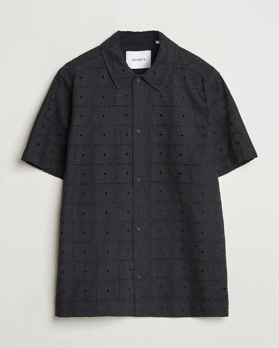 Herren | Hemden | LES DEUX | Hector Anglaise Short Sleeve Shirt Black