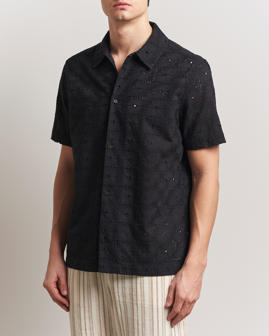 Herren | Hemden | LES DEUX | Hector Anglaise Short Sleeve Shirt Black