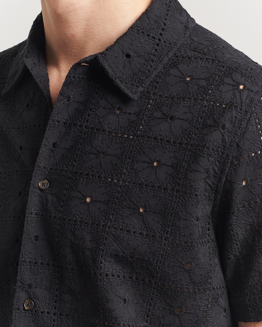 Herren | Hemden | LES DEUX | Hector Anglaise Short Sleeve Shirt Black