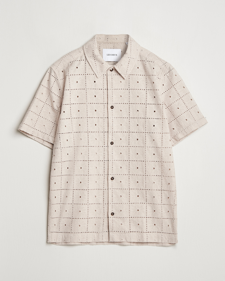 Herren | Hemden | LES DEUX | Hector Anglaise Short Sleeve Shirt Light Sand