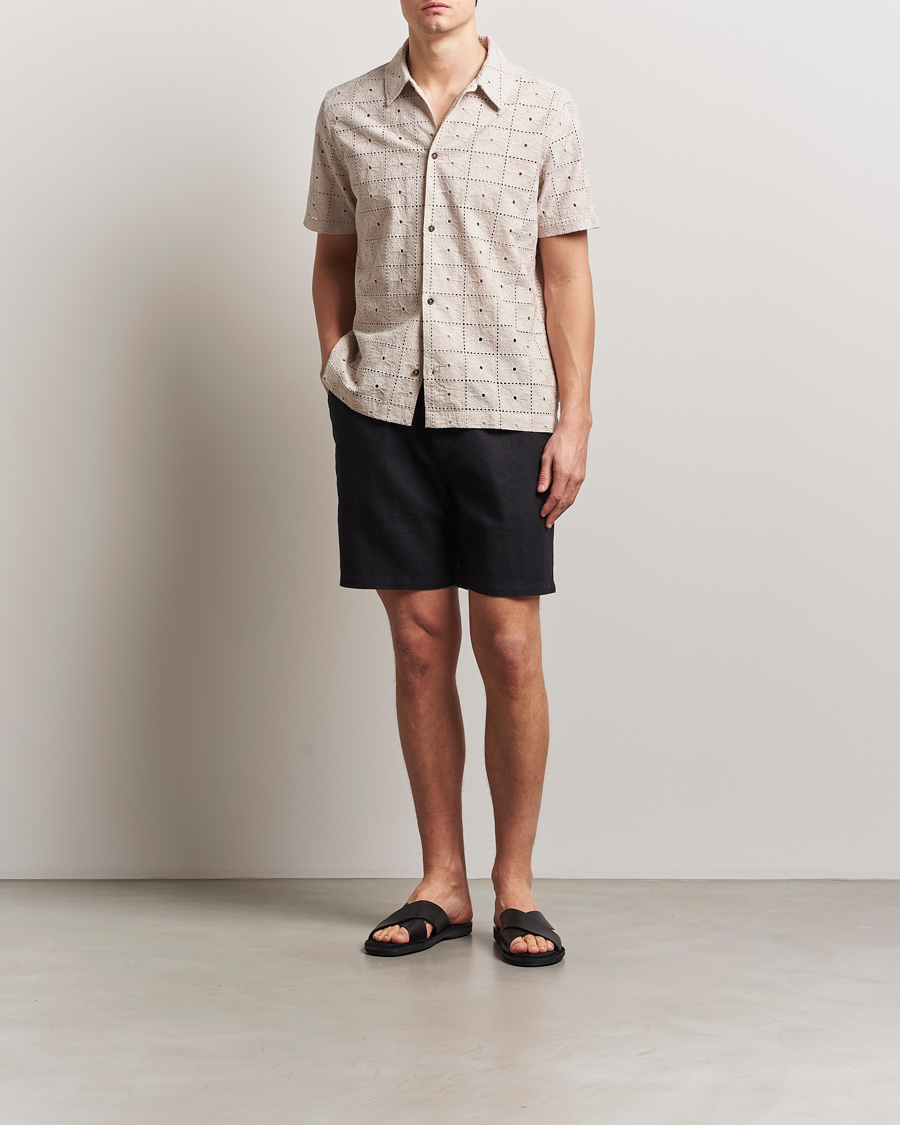Herren | Hemden | LES DEUX | Hector Anglaise Short Sleeve Shirt Light Sand