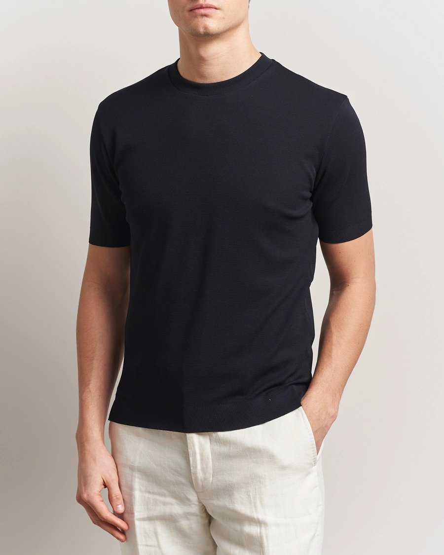 Herren | T-Shirts | Altea | Jersey Piquet T-Shirt Navy