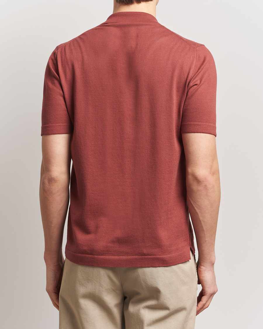 Herren | Hemden | Altea | Jacquard Knit Camp Shirt Burgundy